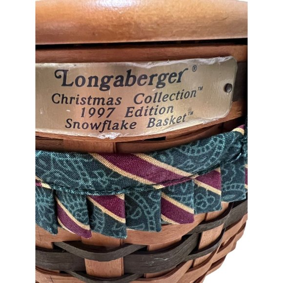 Longaberger Snowflake Basket 1997 Christmas Collection Liner & Divider Insert - Picture 2 of 16